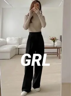 GRL グレイル センタープレスストレートパンツ Mミントグリーン 新品