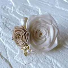 ハンドメイド フォーマル 卒業式 入学式 薔薇 ブローチ つまみ細工