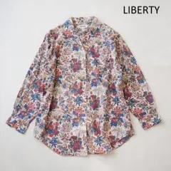LIBERTY リバティー 花柄 コットン 開襟 長袖 シャツ Mのサムネイル