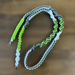 パラコード スマホショルダーストラップ グレー ライムグリーン