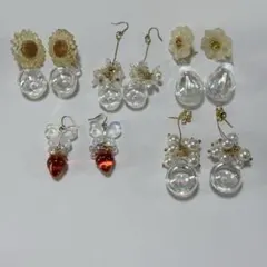 ハンドメイドアクセサリー ピアス まとめ売り ガラスドーム 水入のサムネイル