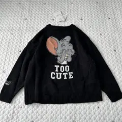 【7934】トムとジェリー　ニット　黒　120cm 新品