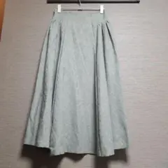 LANVIN フレアスカート 白緑 サイズ38