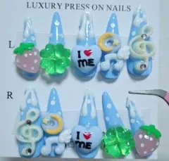 音符×水色 ウィッシュコア ガーリー 平成女児 韓国 ドット y2k 春