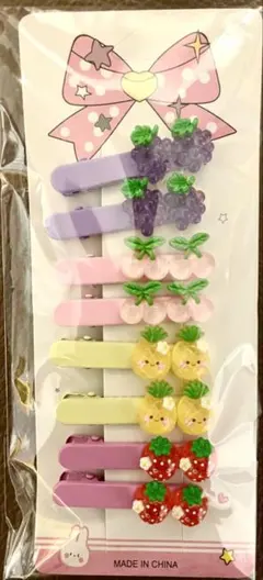 8個セットフルーツと花デザインのヘアピン