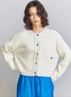 【WEB限定】コットンツイード ニットカーディガン