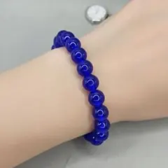 鮮やかな青 ビーズブレスレット 8mm 17cm