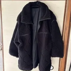 オーバーサイズ ブラック フリースジャケット