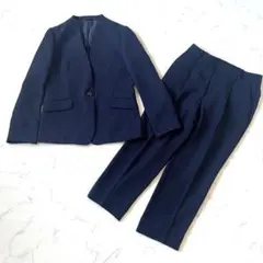 アンカーウーマン セットアップ パンツスーツ 濃紺 ジャケット9号 パンツ11号