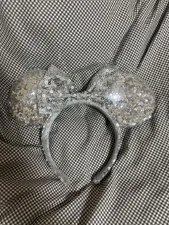 ミニーマウス耳カチューシャ シルバー