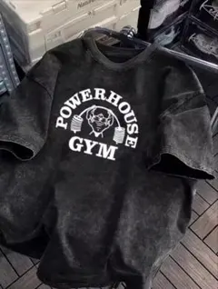 POWERHOUSE GYM Tシャツ ケミカルウォッシュ 白