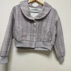 チェック柄クロップドジャケット
