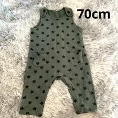 70cm ロンパースカバーオール　UNIQLOユニクロ　星　グリーン　緑