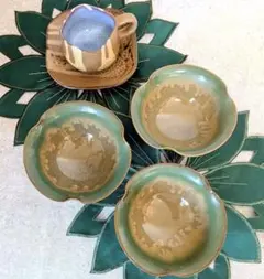 鉢■古唐津向付 5客 粉引絵唐津 菖蒲 花形 割山椒 古美術 時代物 骨董品■ 鉢□古唐津向付 5客 粉引絵唐津 菖蒲 花形 割山椒 古美術 時代物 骨董