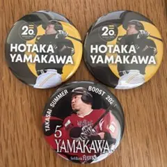 福岡ソフトバンクホークス 山川穂高 5 缶バッジ ベストナイン 若鷹