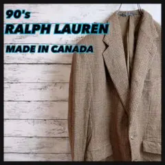 【カナダ製】80'sポロラルフローレンPOLO 総柄ウールテーラードジャケット