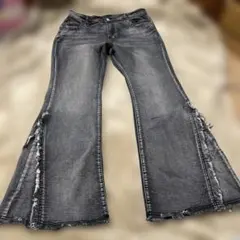 SHEIN フリンジ付きブーツカットデニム 1XL