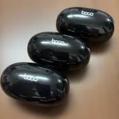 【ジャンク品】boco ワイヤレスイヤホン ブラック 充電ケース付き×3セットのサムネイル