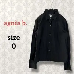アニエスベー【0】コットン長袖シャツ 日本製 ブラック 無地 シンプル 黒
