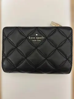 kate spade 黒 二つ折り財布 キルティング
