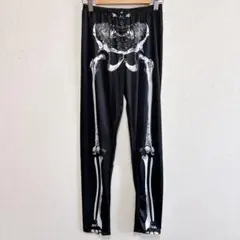 美品 ボトムス スキニー ストレッチ 【S】 黒 ユニーク 個性的 レギンス