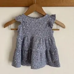 女の子 半袖 90〜95サイズ フリル付き花柄チュニック