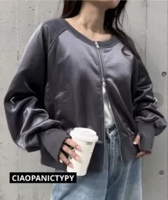 【CIAOPANICTYPY】 サテンジップカーディガン