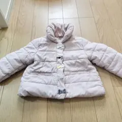 petit main プティマイン リボン ピンク ダウンジャケット 90