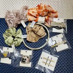 ヘアーアクセサリー　シュシュ　ポニーフック　ピン　まとめ売り