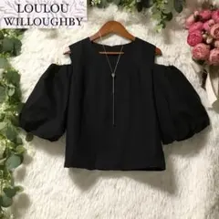 【美品】ルルウィルビー ブラック オフショル 半袖トップス 短丈 ショート丈のサムネイル