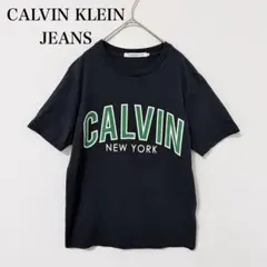 カルバンクラインジーンズ Tシャツ 黒 ニユセックス ビッグロゴ