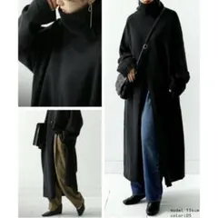 patterntorsoアンティカ ロング ワンピース 黒 ブラック スリット