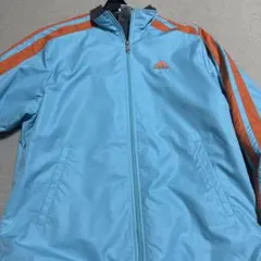 adidas ナイロンジャケット 水色/オレンジ
