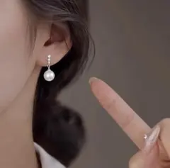 ピアス ドロップピアス パール ストーン ビジュー