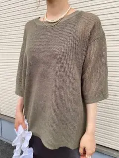 メッシュニットプルオーバー