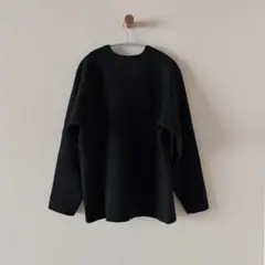 ADAM ET ROPE' リバーシブルニット ブラック×グレー