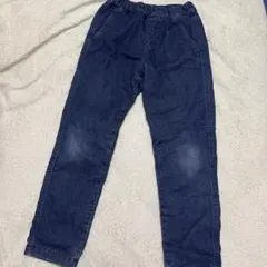 匿名配送　ユニクロ　キッズ　裏フリースパンツ　暖パン　ネイビー　130