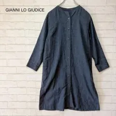ジャンニロジュディチェ 薄手リネンシャツワンピース 36 膝下丈 デニム風