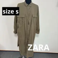 ZARA ザラ ビッグシルエット シャツワンピース カーキ