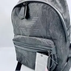 ビジネスオタク 様専用⭐️エンポリオアルマーニ　バックパック　ロゴ　総柄　黒　軽量のサムネイル
