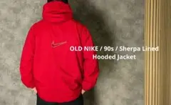 90s OLD NIKE ボア ナイロンジャケット BIG SWOOSH L