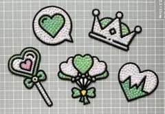 デコうちわ　パーツ　5点セット　緑