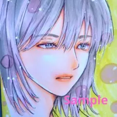 手描きイラスト オリジナル はがきサイズ - メルカリ