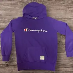 Champion パーカー パープル 刺繍ロゴ