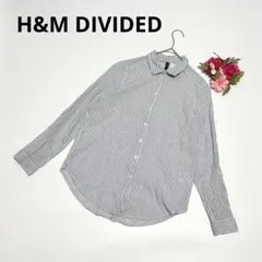 H&M DIVIDED 873 ストライプシャツ 長袖 ブルー EUR36