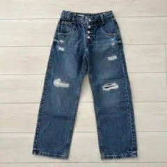 ZARAキッズ　128 ダメージデニム　パンツ