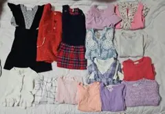 女の子 100 まとめ売り 秋冬 長袖トップス トレーナー ワンピースチュニック