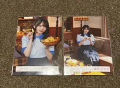 櫻坂46 森田ひかる　生写真　What's KAZOKU MV制服　チュウ　座りのサムネイル