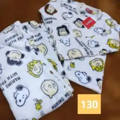 SNOOPY パジャマ 130 アイボリー 白 女の子 男の子 PEANUTS