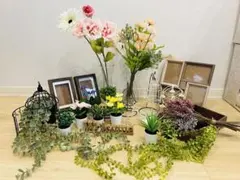 結婚式　二次会　ウェルカムスペース　ガーデン　アンティーク　造花　玄関